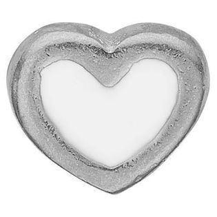 Christina Collect 925 sterling sølv Enamel Heart Lille sølv hjerte med hvid emalje, model 603-S3